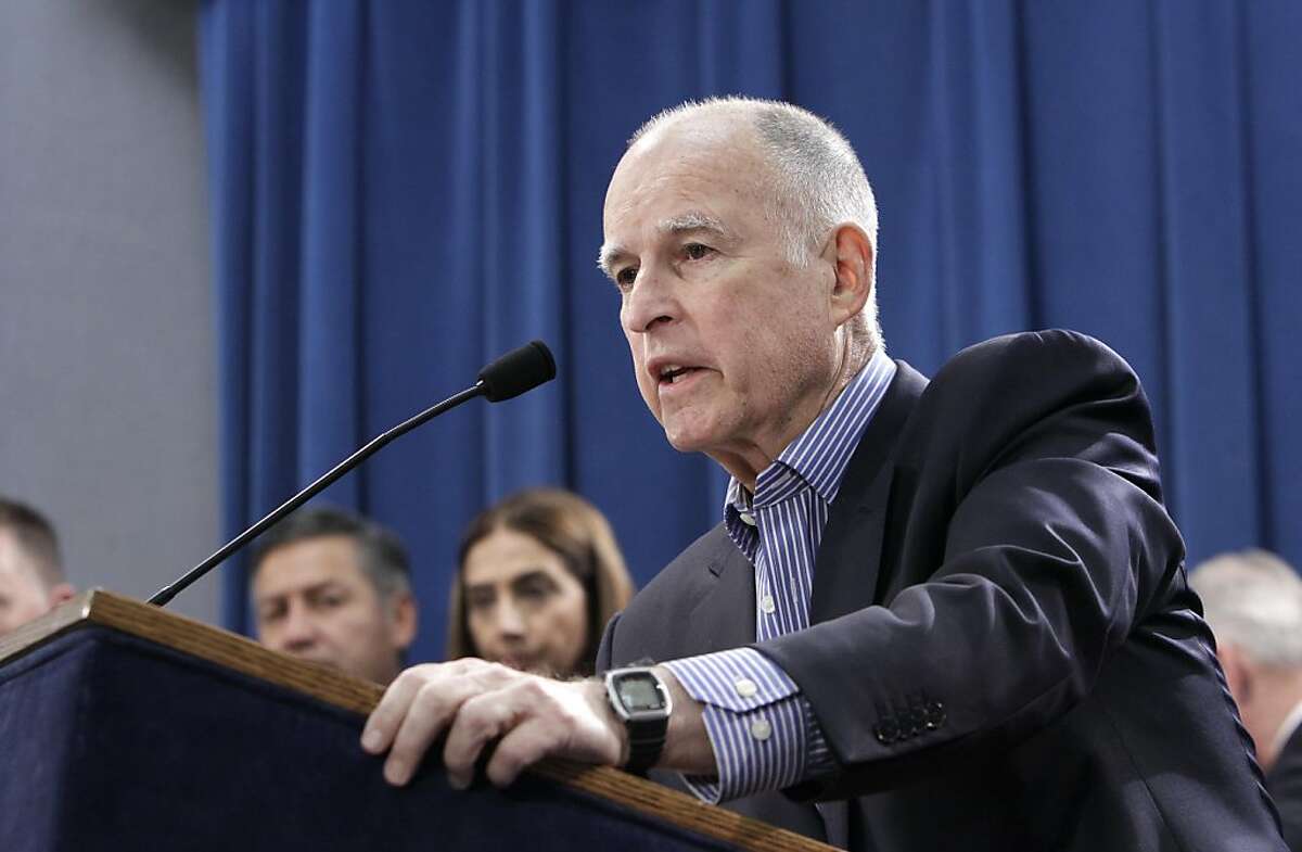 Gov. Jerry Brown discusses the education spending reforms included in his proposed state budget during a Capitol news conference in Sacramento, Calif., Wednesday, April 24, 2013. Brown met with a group of local school superintendents from throughout the state abut his plan to give local schools more controls of the money they receive from the state and give poorer school districts a disproportionately large share of state aid. (AP Photo/Rich Pedroncelli)