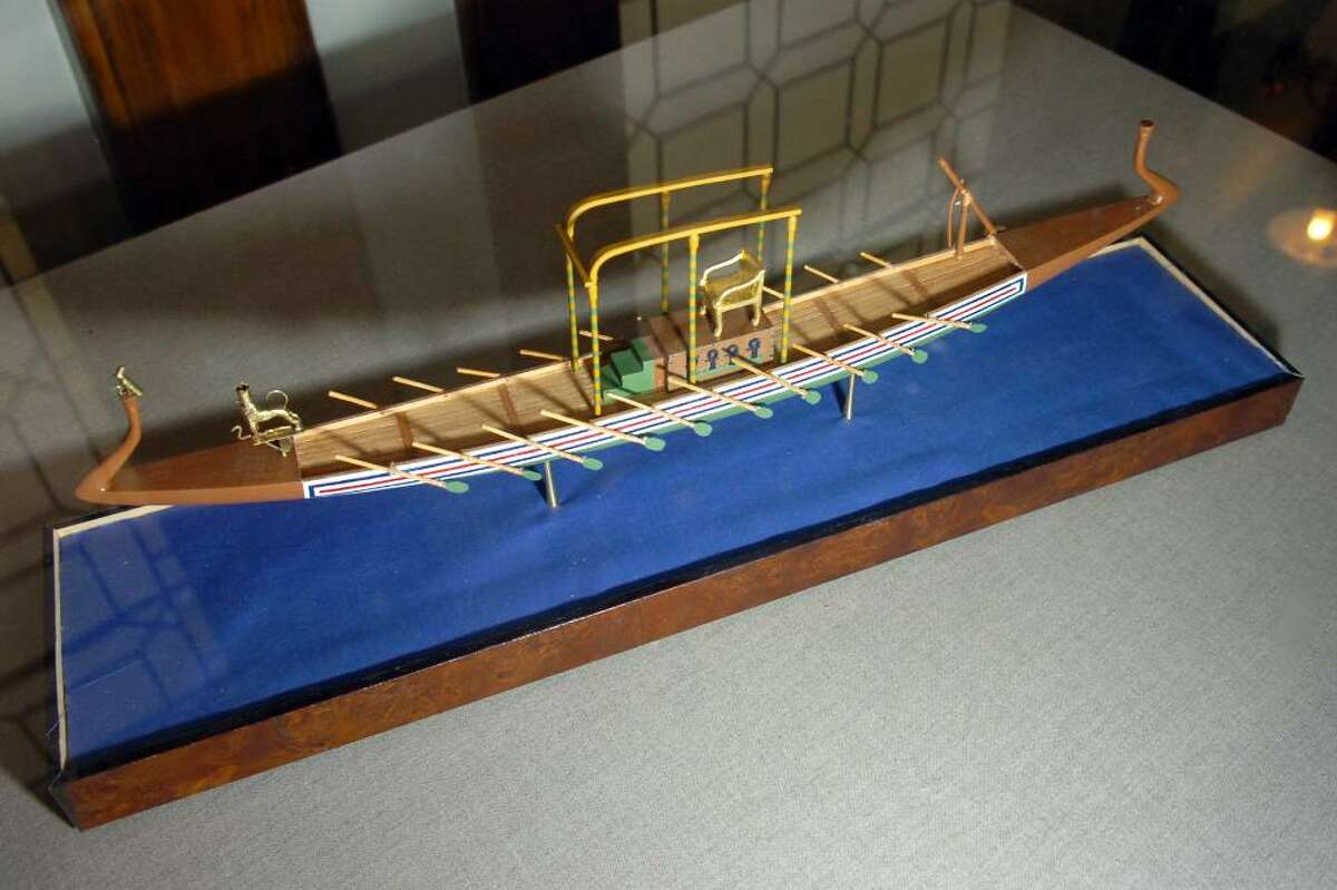 Over thirty hand-crafted ship and boat models built by Jim Wiser, of Fairfield, are on display at the Pequot Library, in the Southport, Conn. thru the end of January.