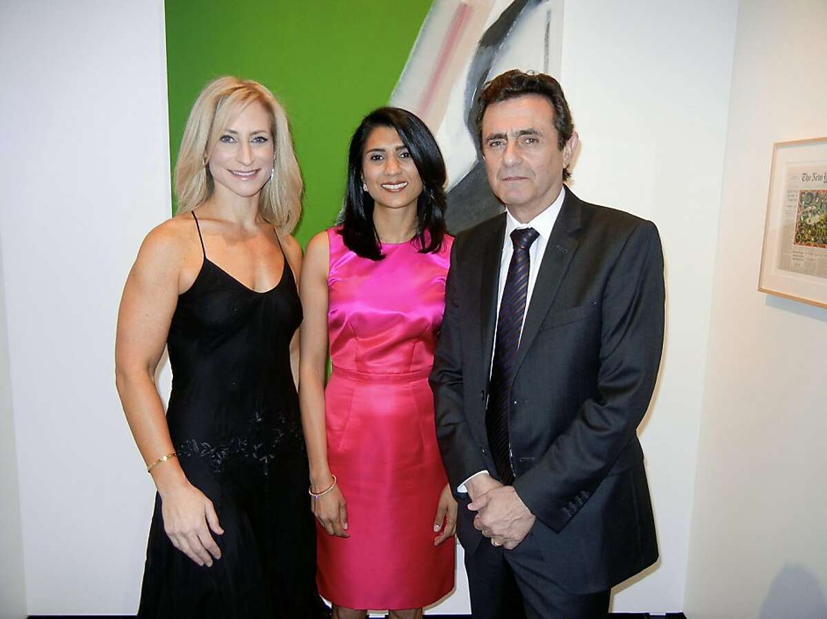 Modern Art Council President Joni Binder Shwarts (left) with Art Auction chairwoman Alka Agrawal and SFMOMA Director Neal Benezra at the museum. April 2013. By Catherine Bigelow