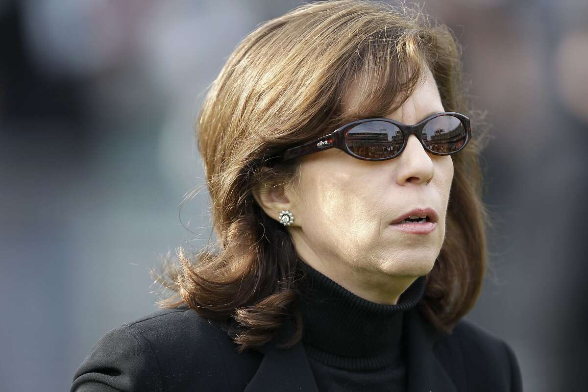 In this Nov. 27, 2011, photo, Oakland Raiders CEO Amy Trask stands on the sideline before the Raiders' NFL football game against the Chicago Bears in Oakland, Calif. Trask has resigned from the team. Trask says she told owner Mark Davis of her decision to leave the franchise on Saturday, May 11, 2013. Trask had been with the Raiders for 25 seasons and was one of the highest-ranking women in American professional sports. (AP Photo/Paul Sakuma)