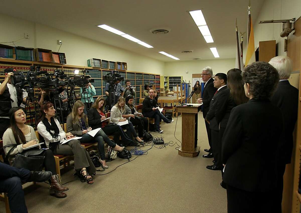 The press conference announcing the charges Tuesday May 14, 2013 was held in the District Attorney's offices. Felony charges have been brought against six former and current San Francisco Unified School District employees in a multi-million dollar scheme to wrongfully divert public money.