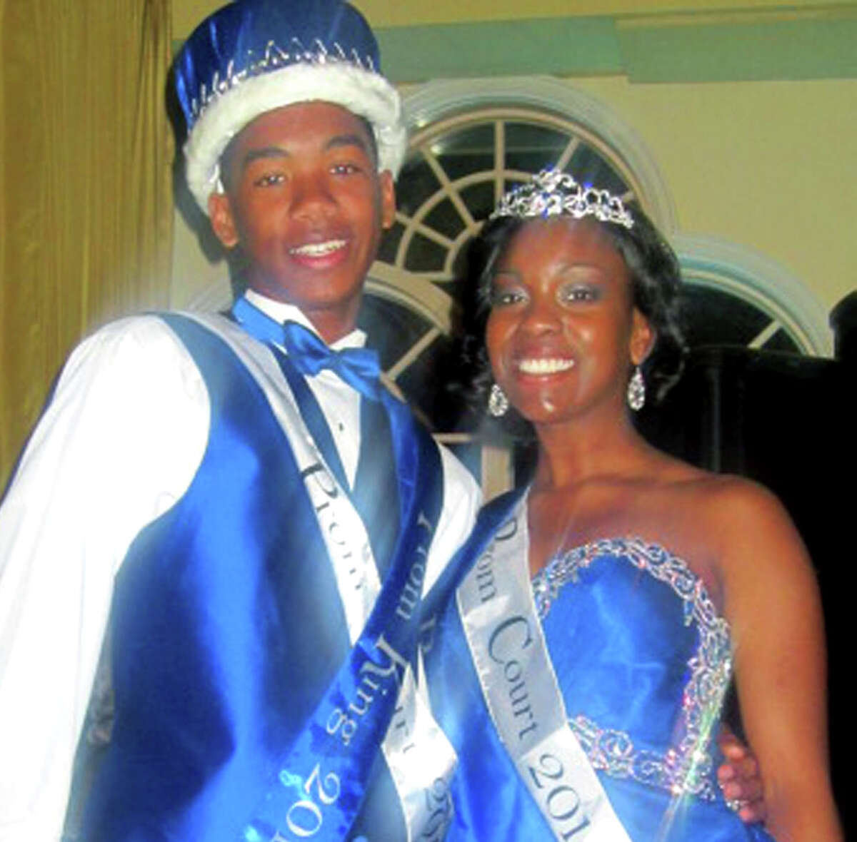 Jaden Williams and Ciana Creighton regally hold court as King and Queen at New Milford High School's Senior Prom, May 3, 2013 at the Waterview in Monroe.