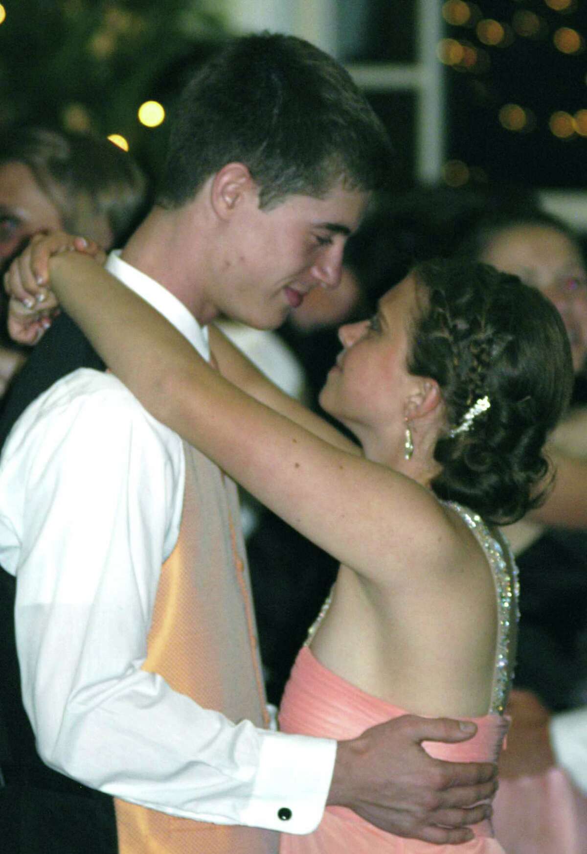 Krista Pullen and Thomas Barkal share a romantic dance Friday, May 3 at the Riverview in Monroe during the New Milford High School Senior Prom. The two NMHS seniors were among nearly 400 students and school staff on hand to enjoy the evening's dining, dancing and special prom ambience to the theme "Under The Sea." For more photos, see the May 17 Spectrum and visit www.newmilfordspectrum.com. NMHS' Junior Prom will be held Saturday, May 11 at the Amber Room Colonnade in Danbury.