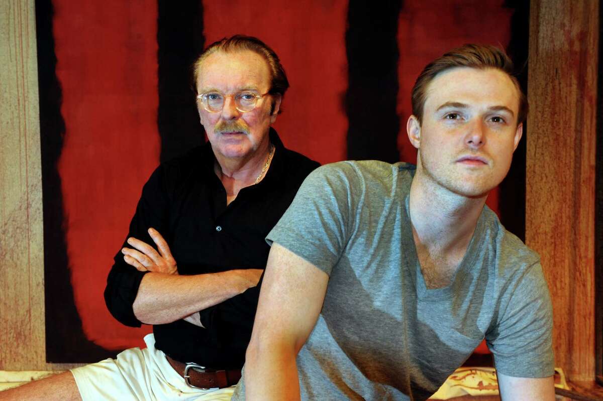 Actors Kevin McGuire, who portrays Mark Rothko, left, and David Kenner, who portrays Ken, pose on the set of "Red" on Tuesday, April 30, 2013, at Capital Repertory Theater in Albany, N.Y. (Cindy Schultz / Times Union)