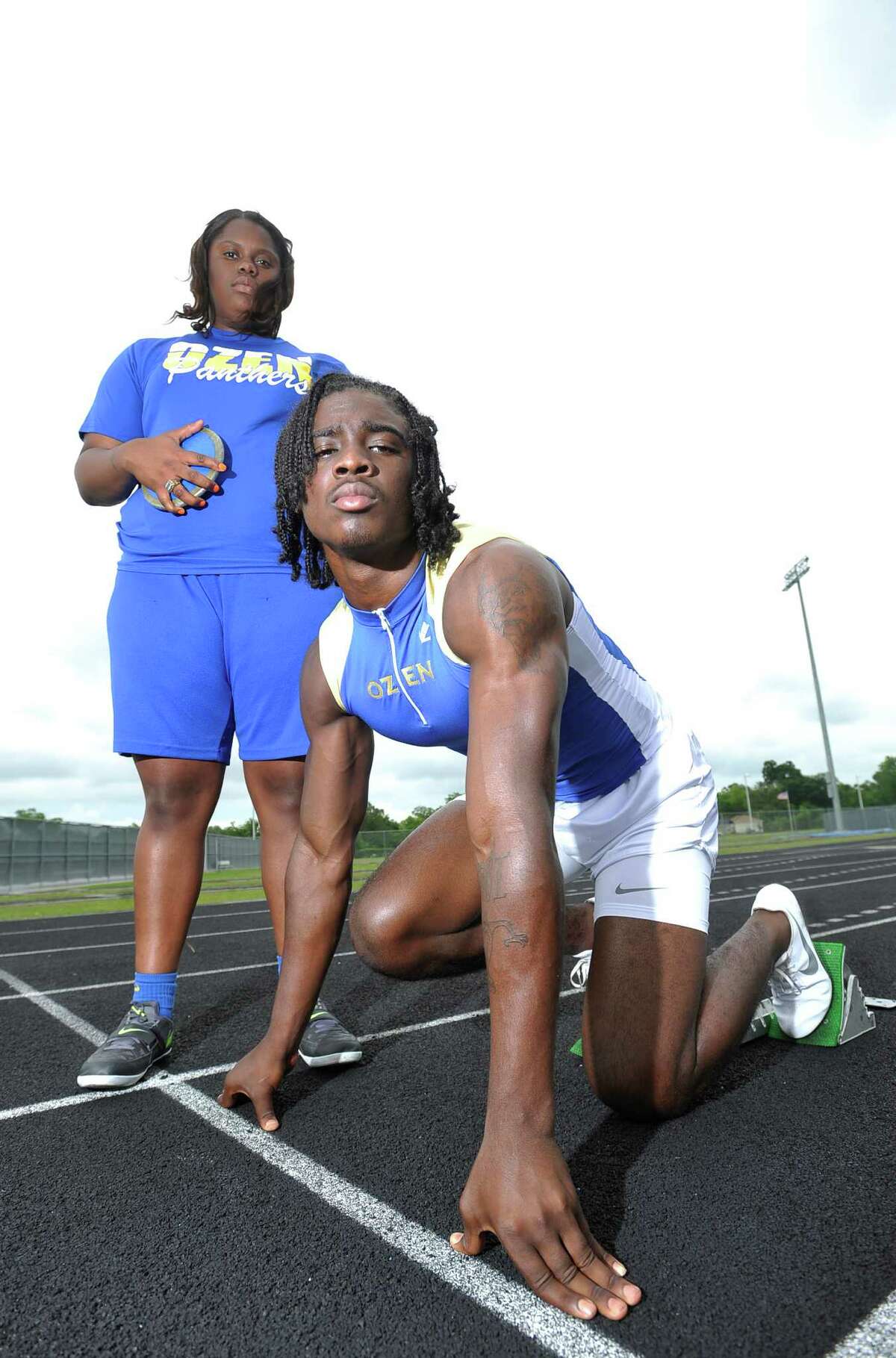 The 2013 Super Gold track and field MVPs are Tony Brown and Nekia Jones, both from Ozen High School. Dave Ryan/The Enterprise