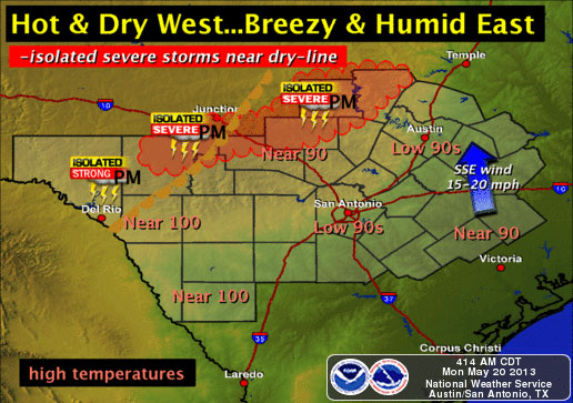 Heat index could reach 100 Monday afternoon; storms expected Tuesday