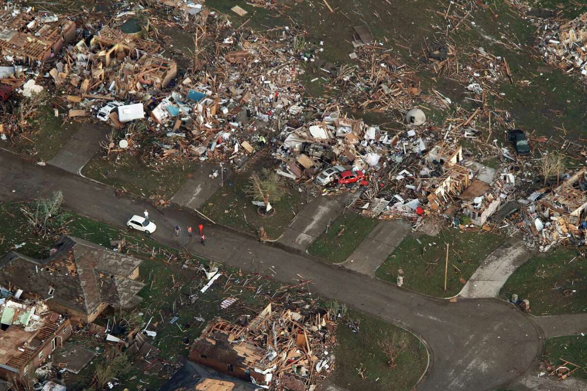 Aerial Views Of Tornado Devastation In Oklahoma