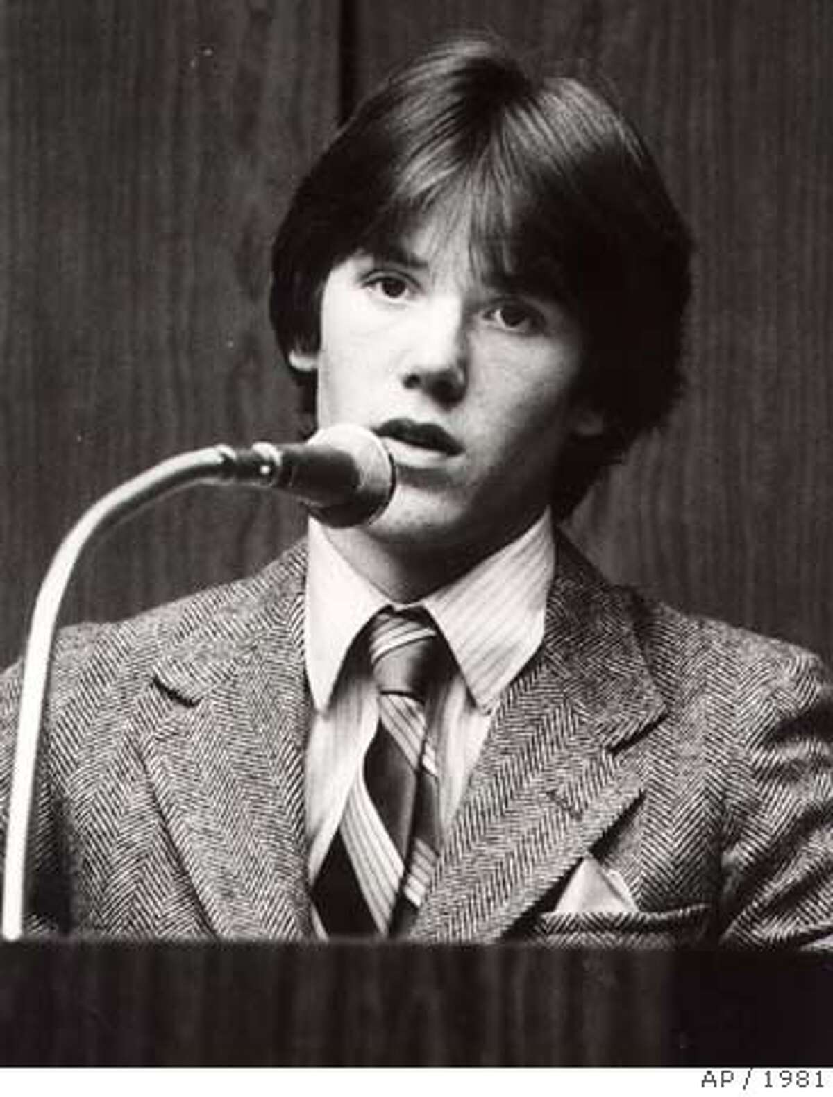 Steven Stayner testifies in 1981 about his abduction in 1972 by Kenneth Parnell and his seven years in captivity. Stayner died in a motorcycle accident in 1989.