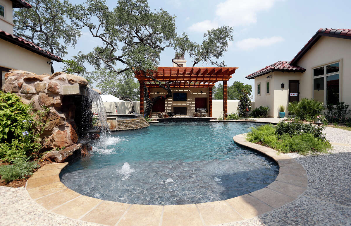 A view of the pool at the Burdick & Frank Ltd. home , 3931 Luz Del Faro, during the 2013 Spring Parade of Homes at Cibolo Canyons.