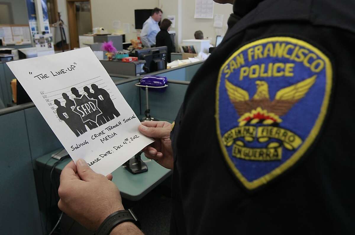 The San Francisco Police Department's internet site, "The Line Up" has been credited with solving many cold cases with the help from the community. The logo for site is displayed inside the special victims unit of the San Francisco Police Department on Fri. May 24, 2013, in San Francisco, Calif. The San Francisco Police Department is using social media more and more to increase community cooperation to solve hundreds of cold cases.