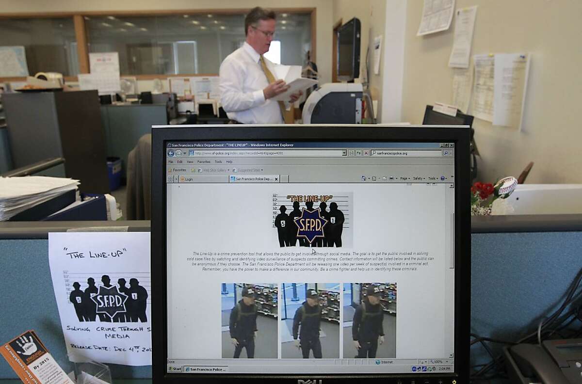 The San Francisco Police Department's internet site, "The Line Up" has been credited with solving many cold cases with help from the community. The site is displayed on a monitor inside the special victims unit of the San Francisco Police Department on Fri. May 24, 2013, in San Francisco, Calif. The San Francisco Police Department is using social media more and more to increase community cooperation to solve hundreds of cold cases.