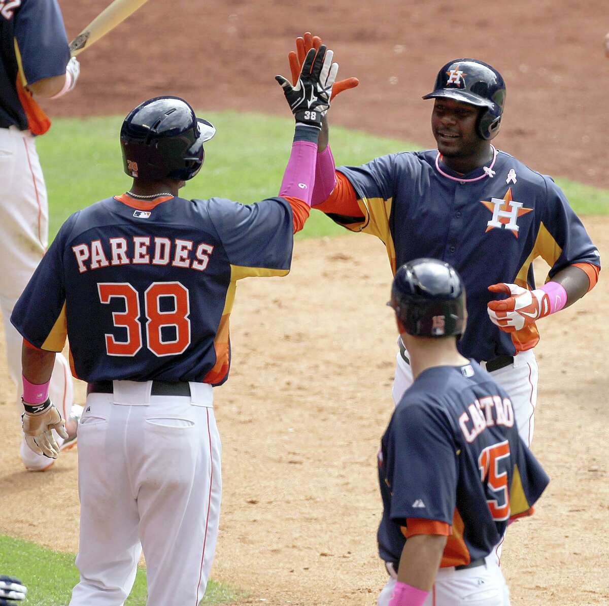 Chris Carter leads the team in post-home-run high fives.