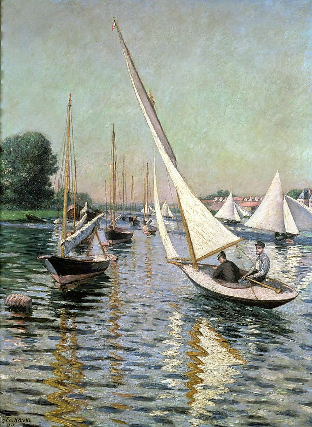 "Regatta at Argenteuil" (1893) Oil on canvas by Gustave Caillebotte 61 7/8 x 46 1/8 in. Private collection
