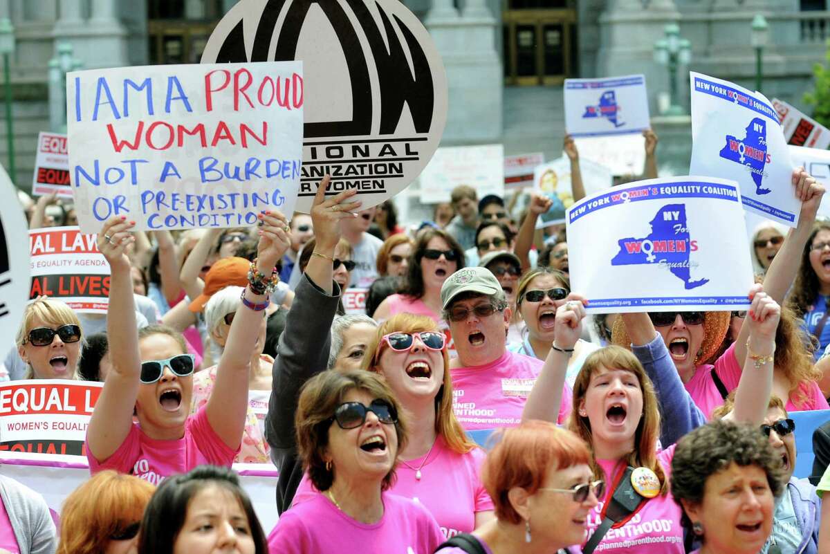Women from across the state rally in support of the Women's Equality Agenda on Tuesday, June 4, 2013, at West Capitol Park in Albany, N.Y. (Cindy Schultz / Times Union)