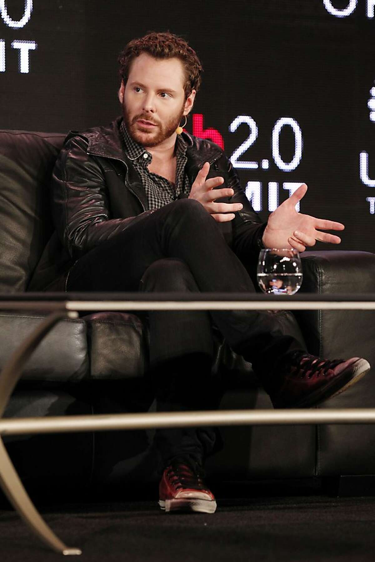 Sean Parker, of Spotify, answers questions at the Web 2.0 Summit at the Palace Hotel on Monday, October 17, 2011 in San Francisco, Calif.