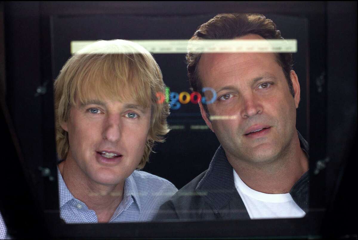 Owen Wilson (left) and Vince Vaughn portray interns at Google who try to snag jobs in a supercompetitive environment in “The Internship.”