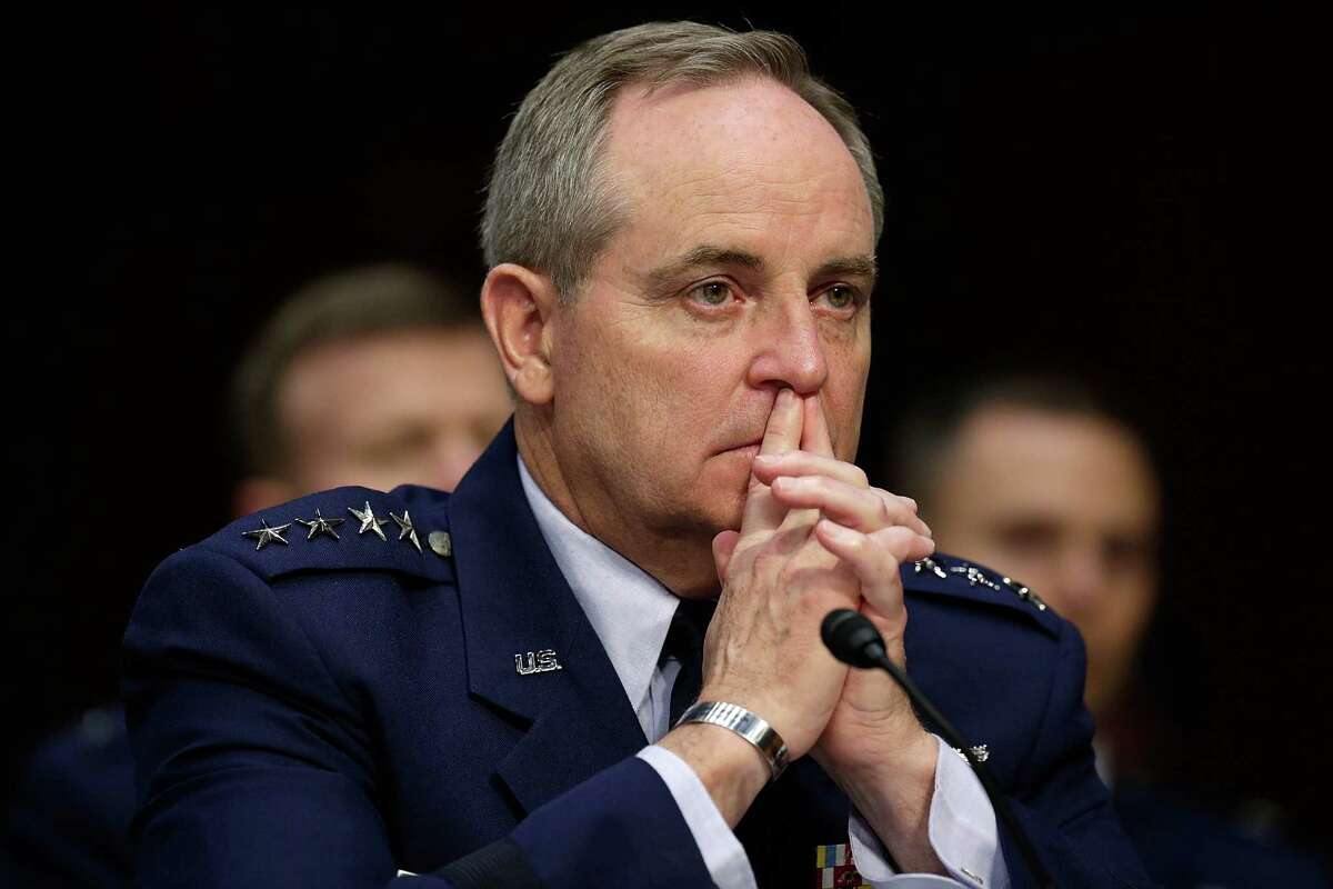 WASHINGTON, DC - JUNE 04: Chief of Staff of the Air Force Gen. Mark Welsh III testifies with U.S. military leaders before the Senate Armed Services Committee on pending legislation regarding sexual assaults in the military June 4, 2013 in Washington, DC. A recent survey of active duty personnel by the Pentagon revealed that 6.1 percent of women and 1.2 percent of men reported receiving "unwanted sexual contact" in the past year. (Photo by Win McNamee/Getty Images)