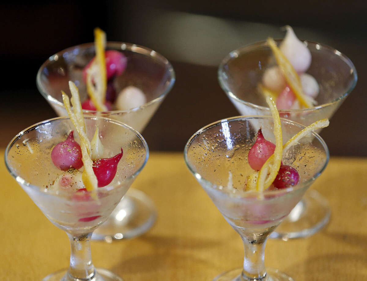 Martini from guest chef Mara Serna, at a Southtown Supper Club. Serna cooked for a pop-up at The Monterey.