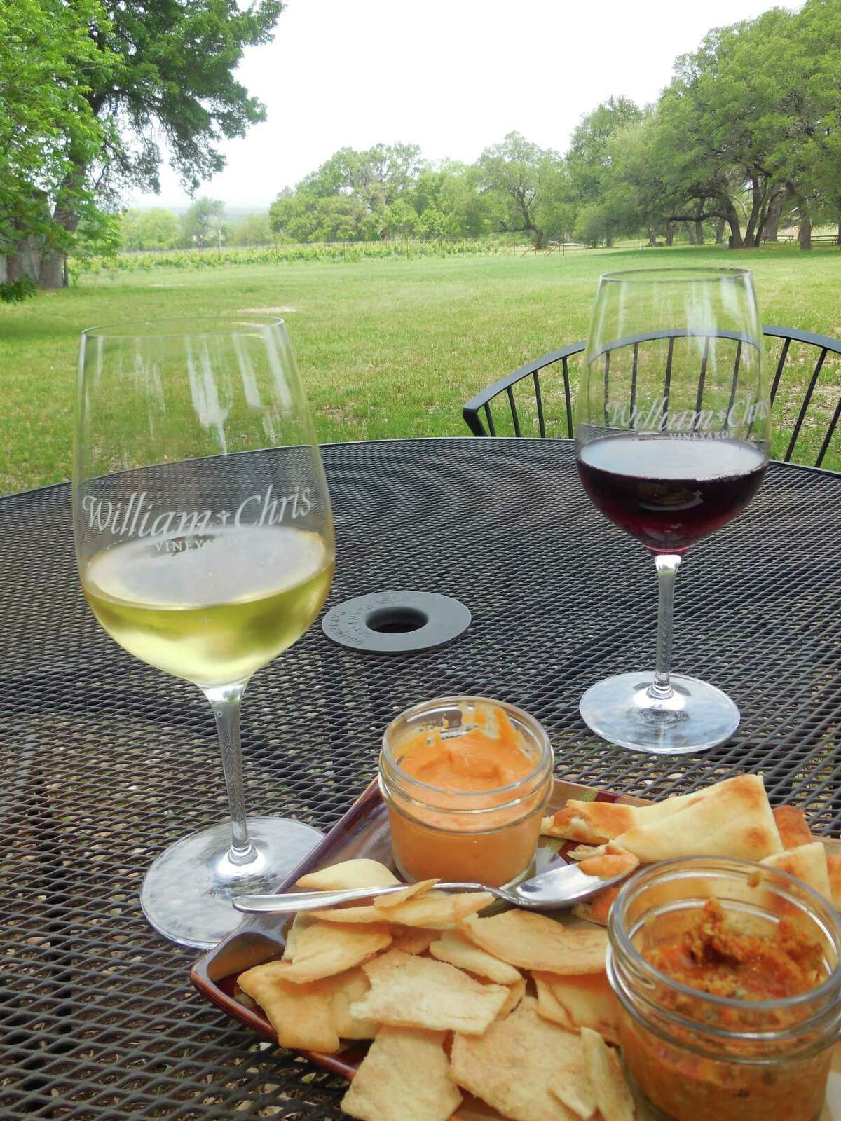 The William Chris Vineyard in Hye, Texas, is one of more than two dozen stops on Wine Road 290 east of Fredericksburg, making the area a competitor to the Napa Valley for wine lovers. Take a few bottles home, rent a limo tour, or just grab a couple of glasses to enjoy on the property's picnic tables with the vineyards in the distance.   Mandatory Credit: Miguel Lecuona, Hill Country Light Photography