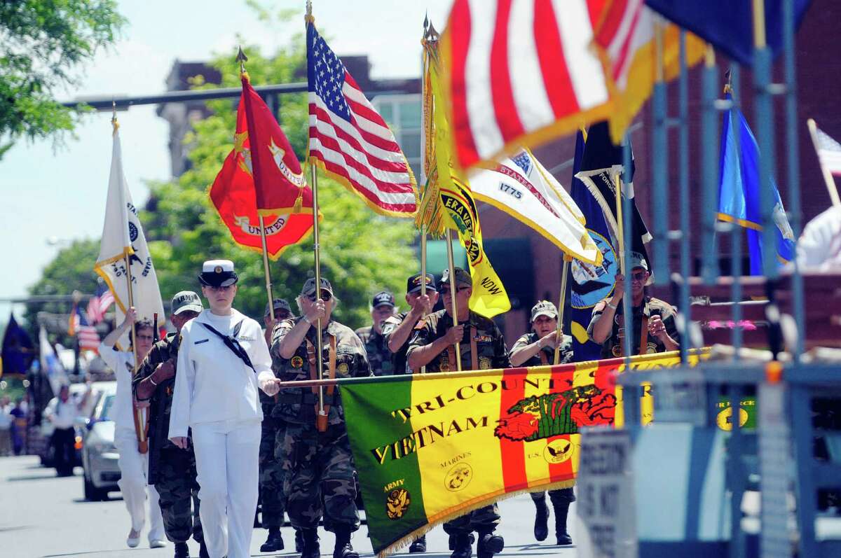Members of the Tri-County Council Vietnam Era Vets march in the 46th annual Flag Day Parade on Sunday, June 9, 2013 in Troy, NY. (Paul Buckowski / Times Union)