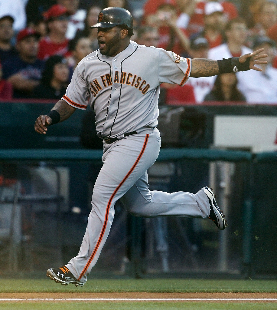 That's a weight loss home run! Red Sox third baseman Pablo Sandoval shows  off much fitter new physique