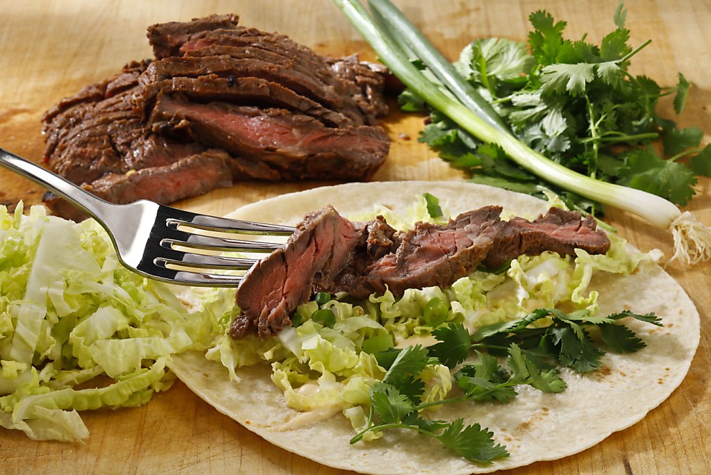 Marinate skirt steak for fajitalike dish