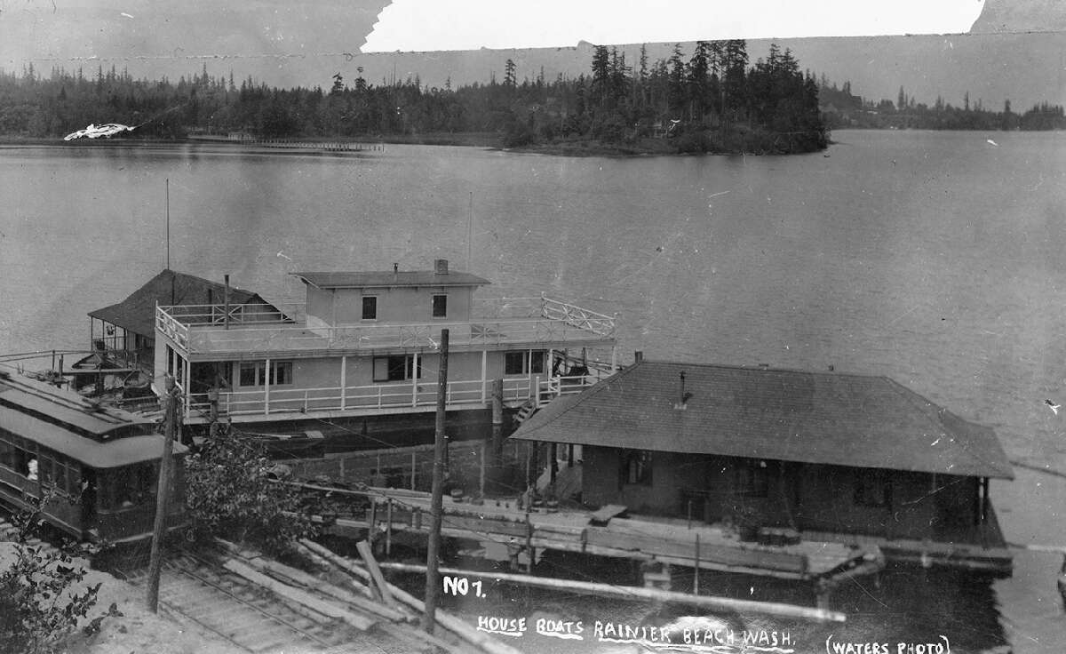 Houseboats are as old as Seattle and once numbered roughly 2,000. This Rainier Beach photo, circa 1900, is one of the oldest public photos of houseboats in Seattle. In the early days, houseboats were mostly small, crude homes on rafts for loggers.