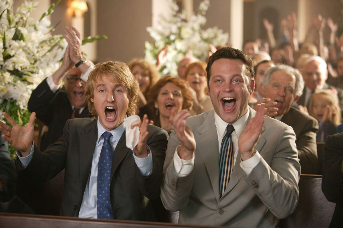 'Wedding Crashers,' 2005. This is one you can watch with your fiance, and he won't mind a bit. A pair of divorce mediators spend their weekends crashing weddings in a search of Ms. Right.