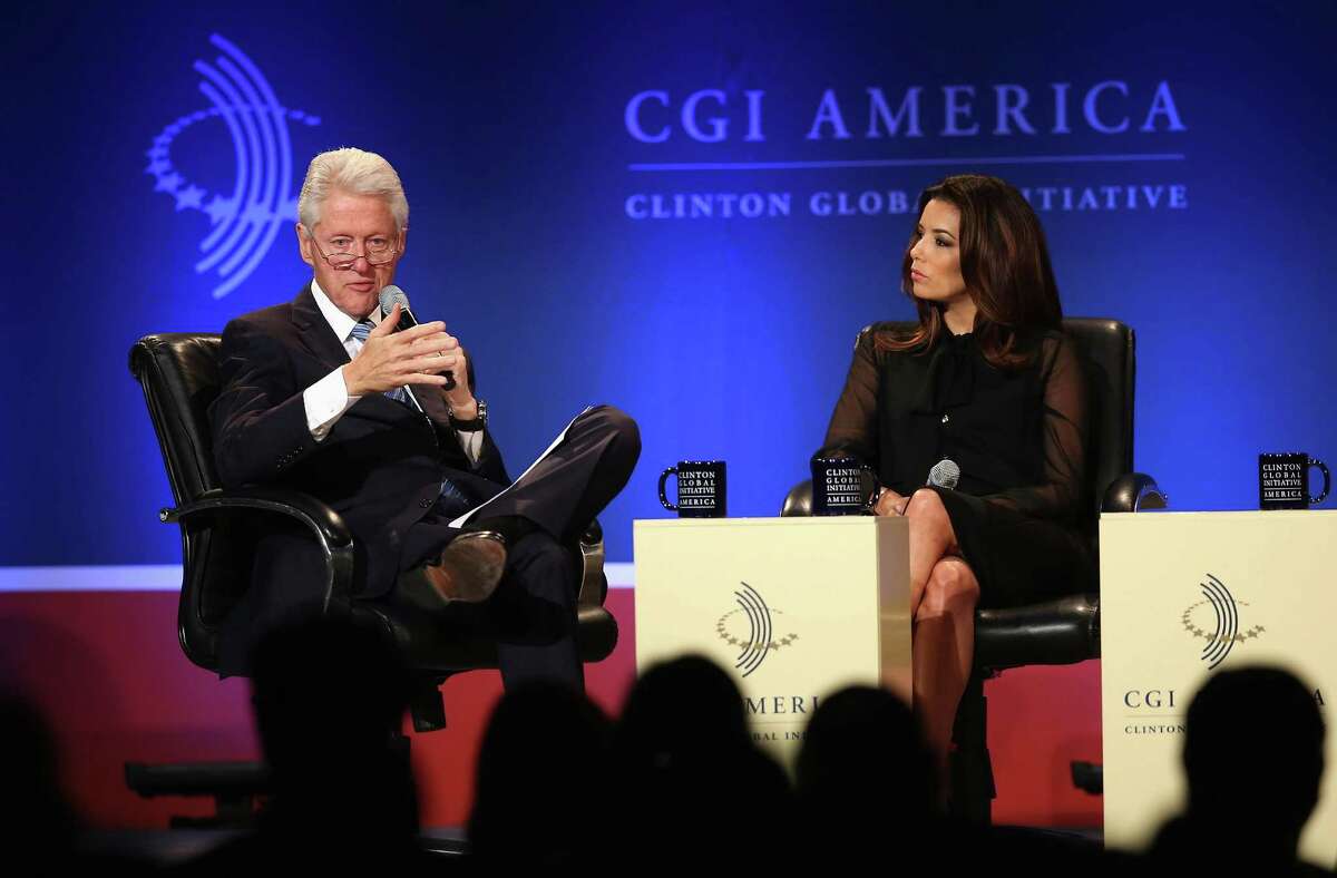 Former President Bill Clinton and actress Eva Longoria participate in a panel discussion on achieving economic and social mobility at the Clinton Global Initiative last week in Chicago.