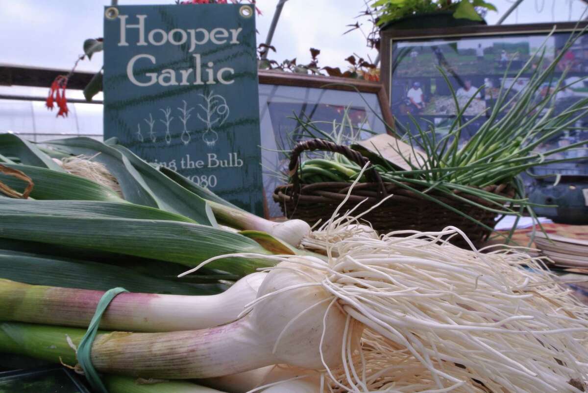 Hooper's Garlic in Fultonham was on display at Barber's Farm in Middleburgh. The businesses are just two among the many representing Schoharie County's booming agricultural industry. (Deanna Fox)
