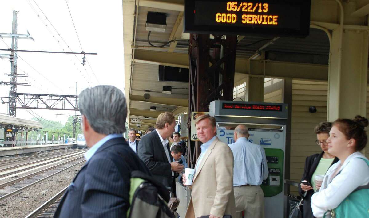 Not all commuters would agree with the message on the electronic sign at Westport's Saugatuck Metro North station.