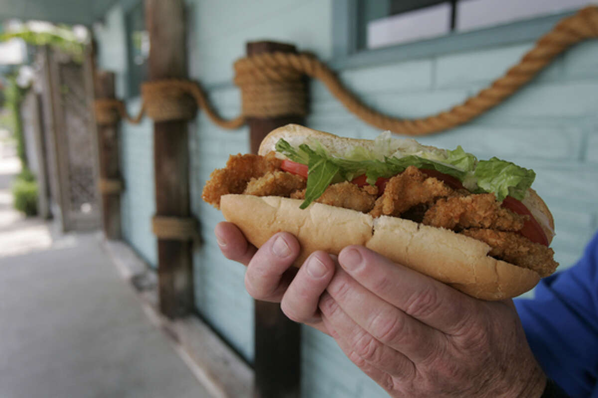 A fried shrimp po-boy is a featured dish as served at Shrimp N Stuff. (Chronicle file)