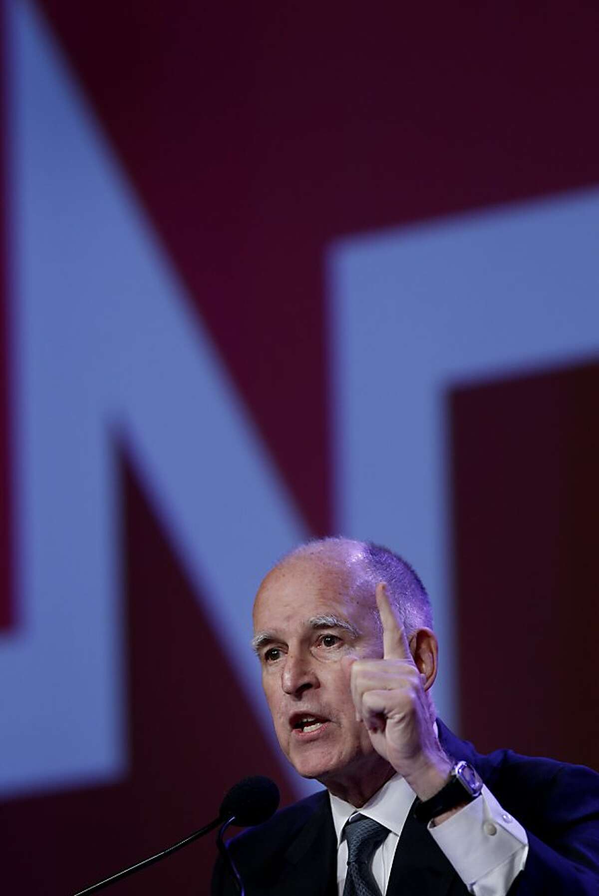 Governor Jerry Brown talked about the plight of the middle class and how they can affect the economy to the nurses Thursday June 20, 2013. California Governor Jerry Brown spoke to a convention of the National Nurses United in San Francisco, Calif.