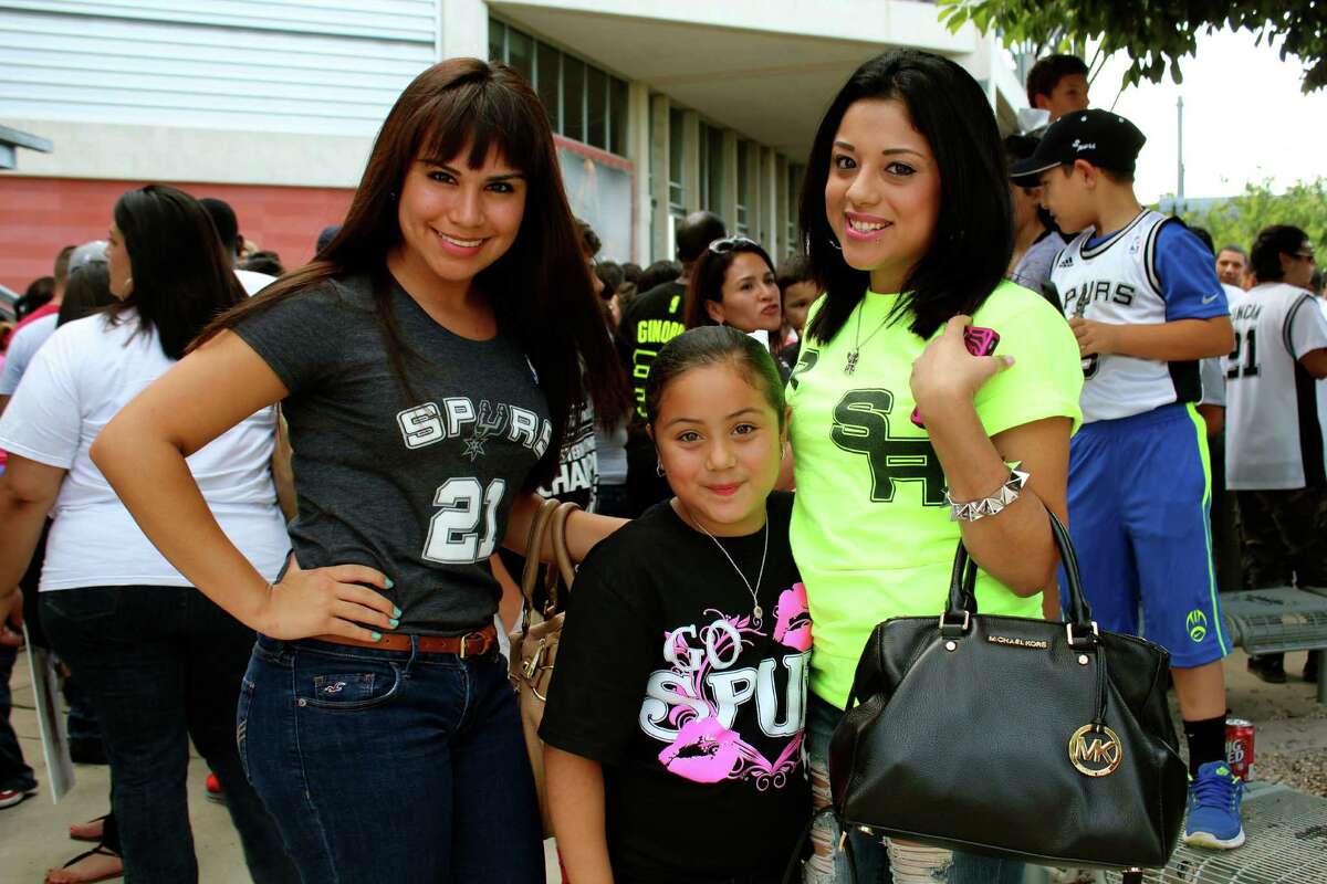 Spurs fans gather at the AT&T Center to watch Game 7 against the Miami Heat on Thursday, June 20, 2013.