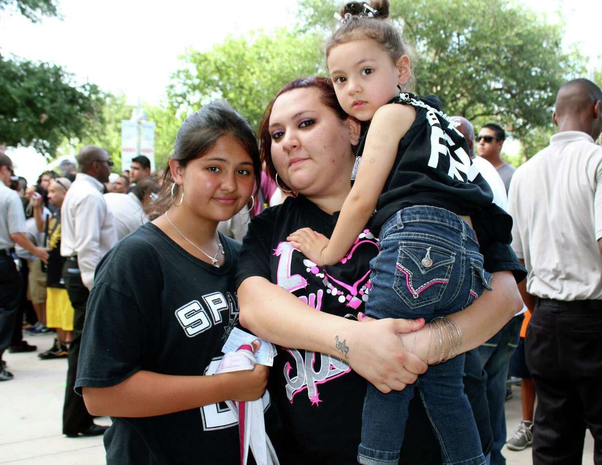 Spurs fans gather at the AT&T Center to watch Game 7 against the Miami Heat on Thursday, June 20, 2013.