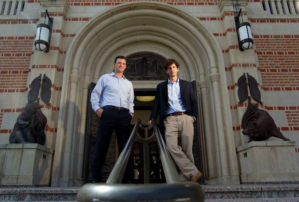 Former Navy SEAL Jimmy Battista, left, and Mike Freedman, an ex-Army staff sergeant, entered the Jones Graduate School of Business at Rice University. Freedman is working on his MBA, while Battista has put his to work in the oil and gas industry.