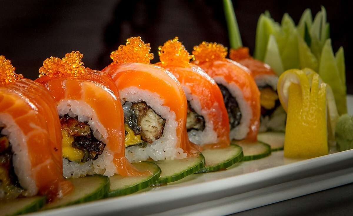 The "Golden Gate" roll at Sakesan Sushi & Bistro in San Francisco , Calif., is seen on Saturday, June 15th, 2013.