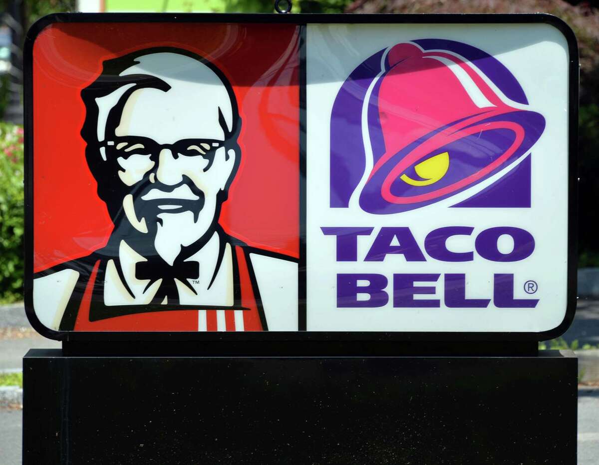 Sign outside the KFC/Taco Bell on Delaware Ave. in Albany, NY, Thursday June 20, 2013. The site was the location of a shooting just outside in November 2021. (John Carl D'Annibale / Times Union)
