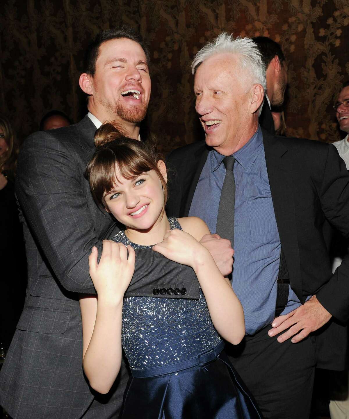 Actors Channing Tatum, left, Joey King and James Woods attend the "White House Down" premiere party at The Frick Collection on Tuesday, June 25, 2013 in New York. (Photo by Evan Agostini/Invision/AP) ORG XMIT: NYEA211