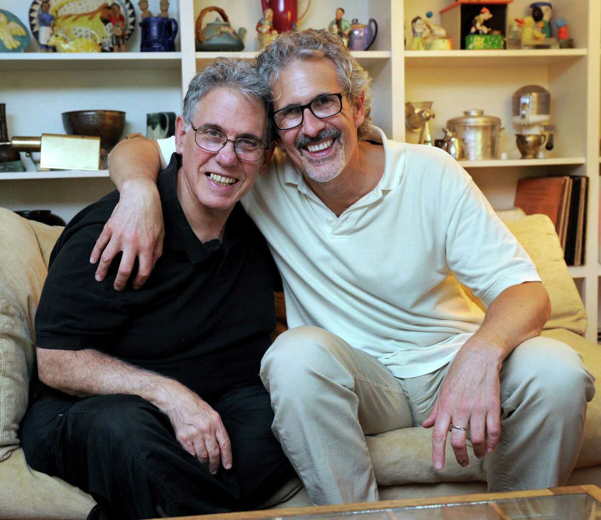 Ken Cornet, 71, left, and Joe Mustich, 59, have been together since 1979. They entered into a Civil Union in 2005 and were legally married in 2008. They are photographed in their Washington, Conn. home Wednesday, June 26, 2013.
