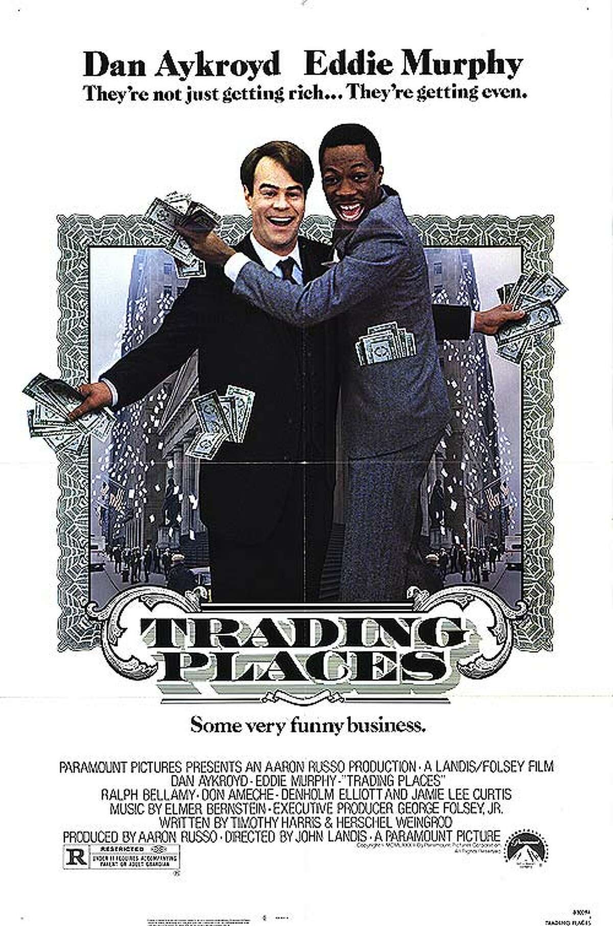 "Trading Places" is the 1983 Christmas flick that simultaneously skewered and celebrated the "greed is good" attitude of the '80s, starring comedy superstars of the time Dan Aykroyd and Eddie Murphy.
