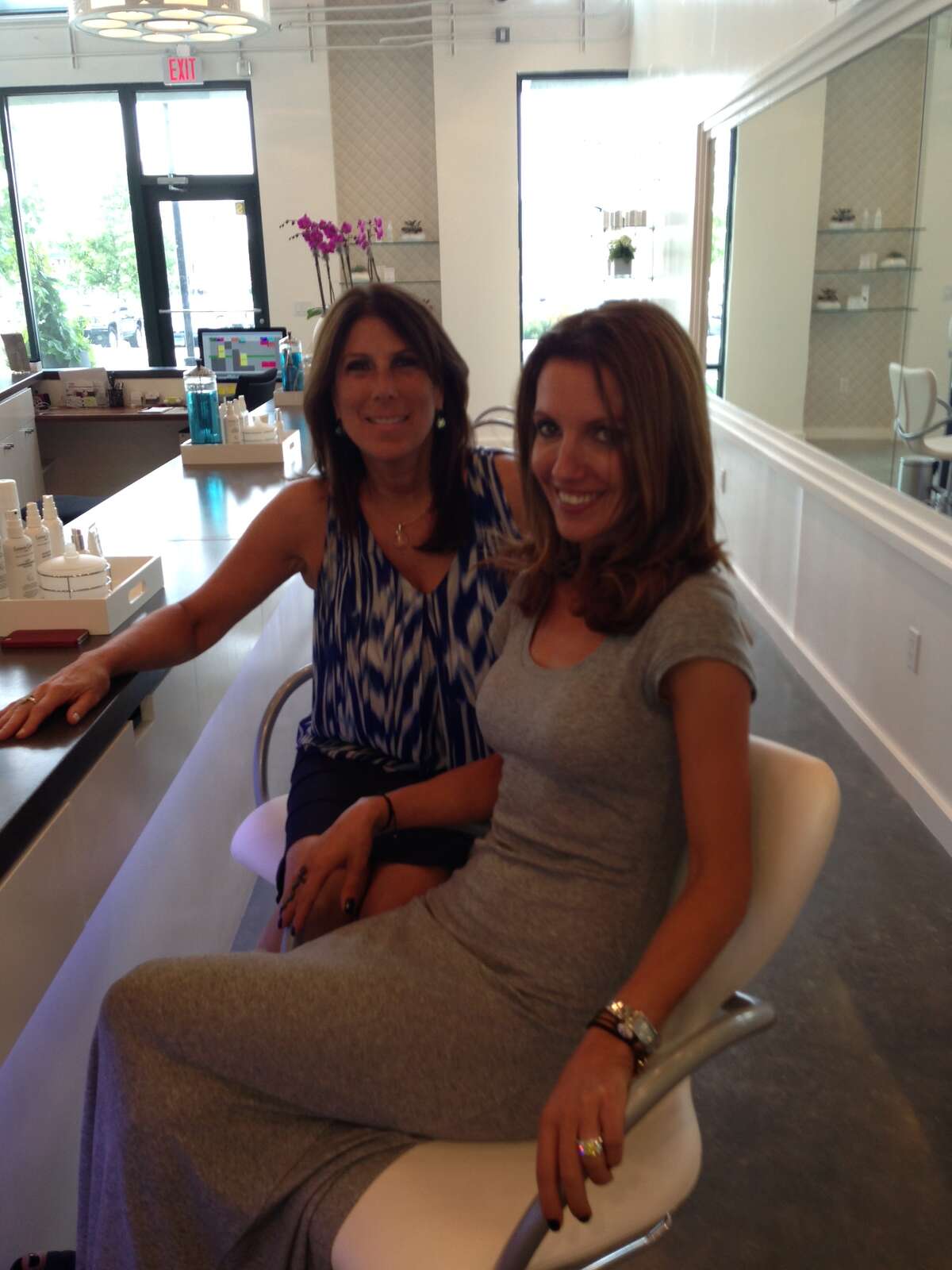 Quinn Caravella and Liria Heidenreich at their new salon The Style Bar in Stamford's Lockworks Building in Harbor Point.