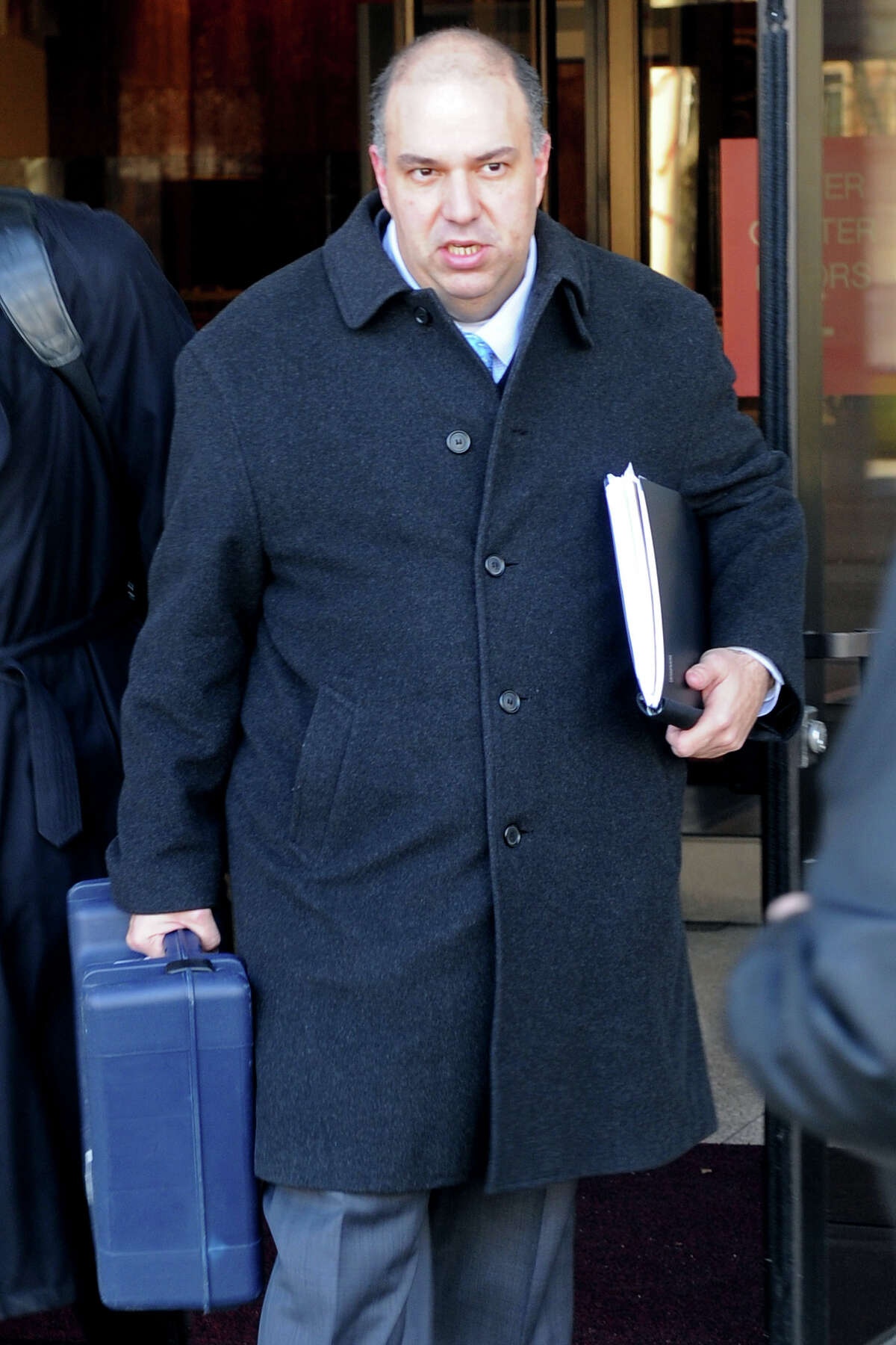 Francisco Illarramendi leaves Federal Court in Bridgeport, Conn. Monday, March, 7th, 2011, where he plead guilty to five counts involving investment advising and securities fraud. A prosecutor has asked a federal judge to hold the convicted hedge fund manager’s $2 million tax refund in escrow pending his September sentencing for operating the largest Ponzi scheme ever investigated in Connecticut.