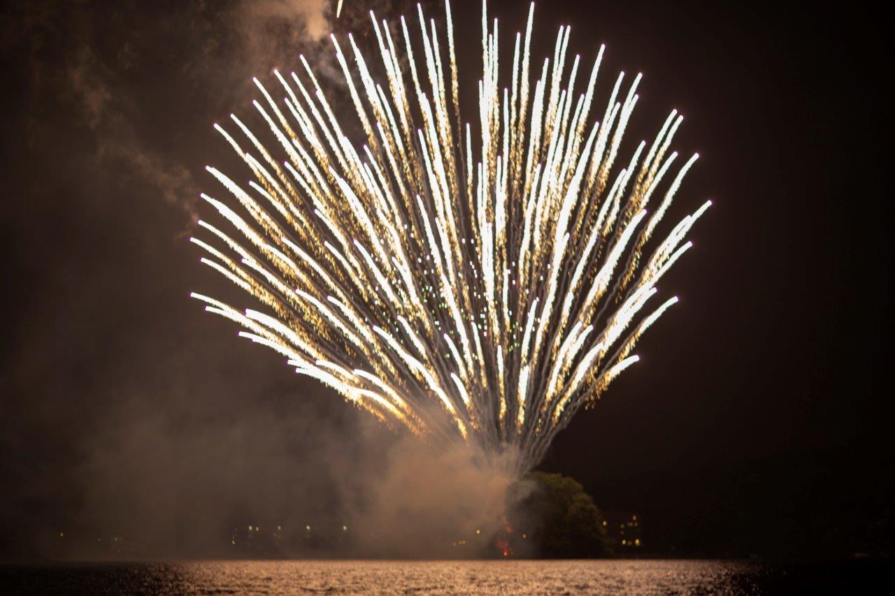 Fireworks over Candlewood Lake in Danbury