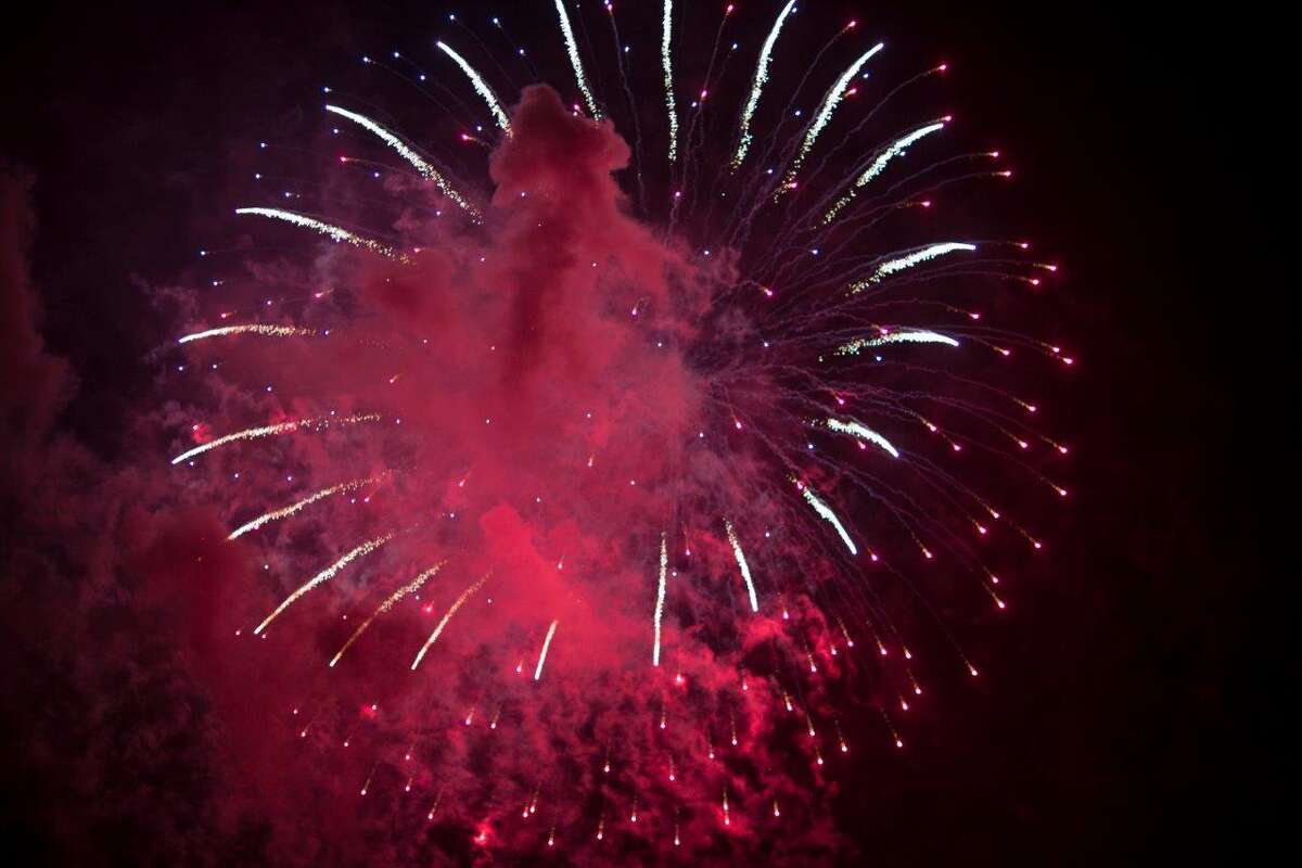 Fireworks over Candlewood Lake in Danbury