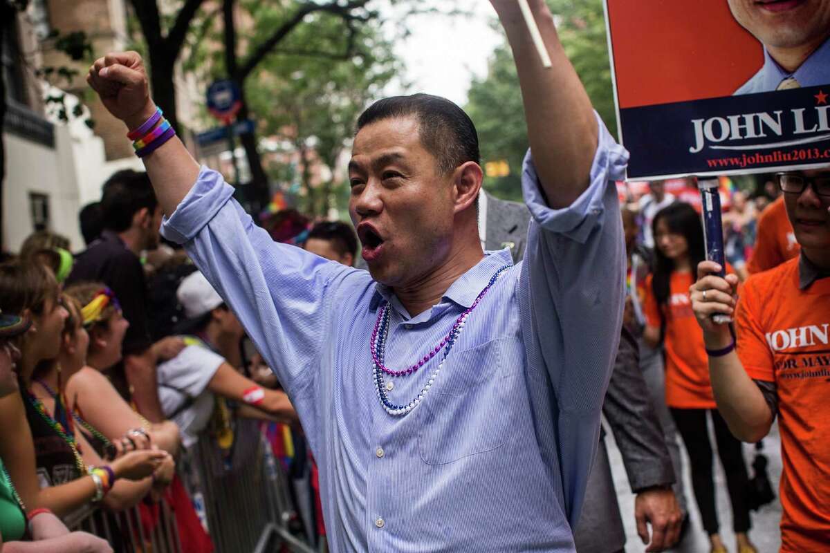 NEW YORK, NY - JUNE 30: New York City mayoral candidate John Liu marches in the New York Gay Pride Parade on June 30, 2013 in New York City. This year's parade was a particularly festive occasion, due to the recent Supreme Court Ruling that it was unconstitutional to ban gay marriage. (Photo by Andrew Burton/Getty Images) ORG XMIT: 170375947