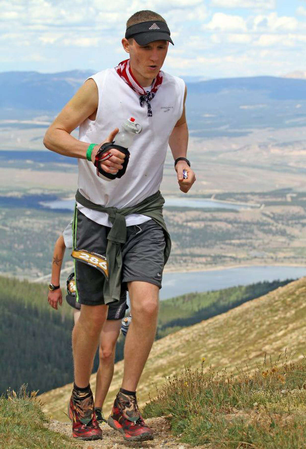 Matthew Doellman makes the climb to Hope Pass in the Leadville 100.