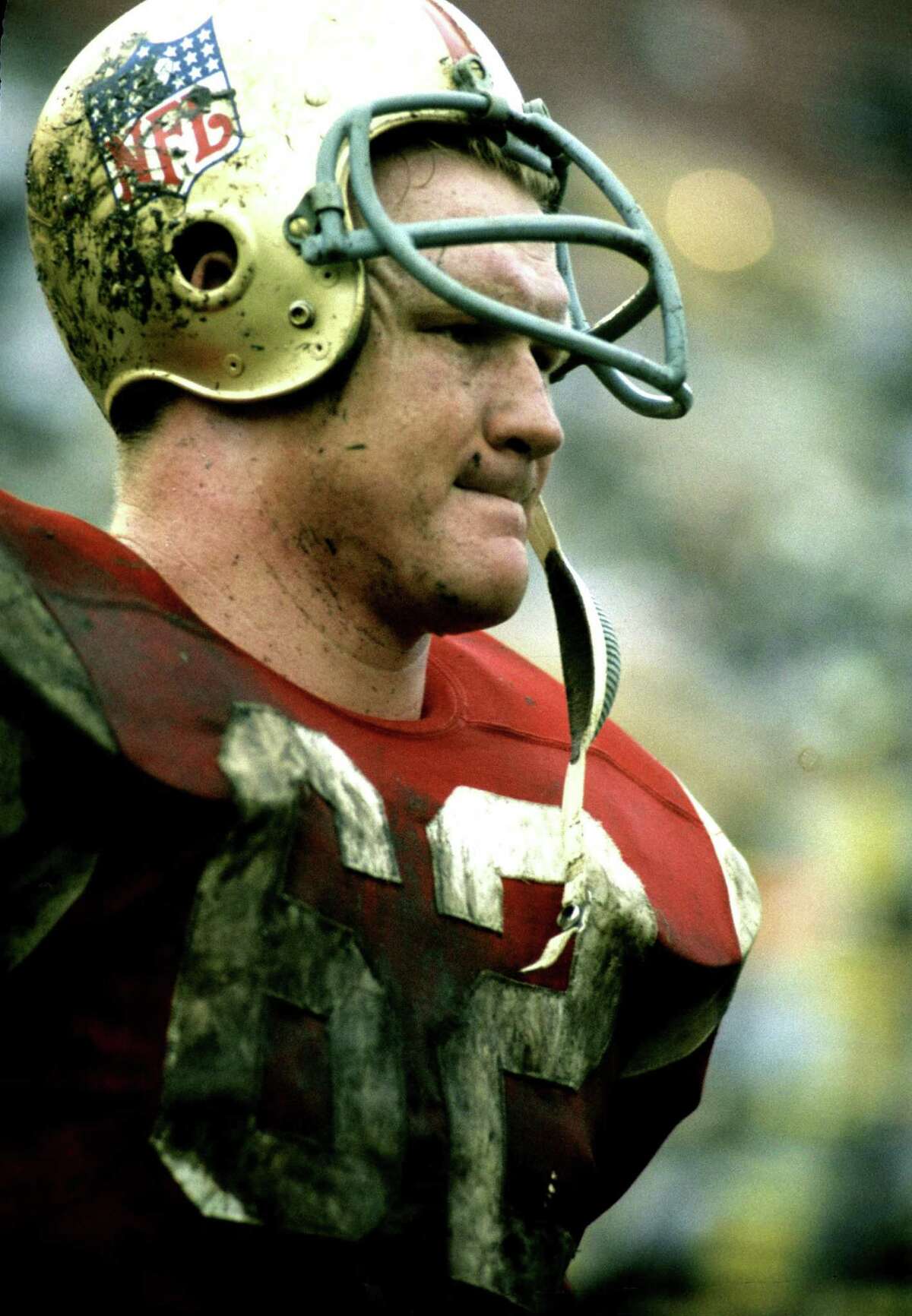 Veteran Atlanta Falcons players Tommy Nobis, left and Steve