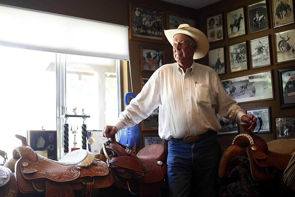 Jack Roddy poses for a portrait in his trophy room at his house on his ranch in Antioch, Calif. on July 4, 2013. Roddy is selling parts of his land to the East Bay Regional Park District.