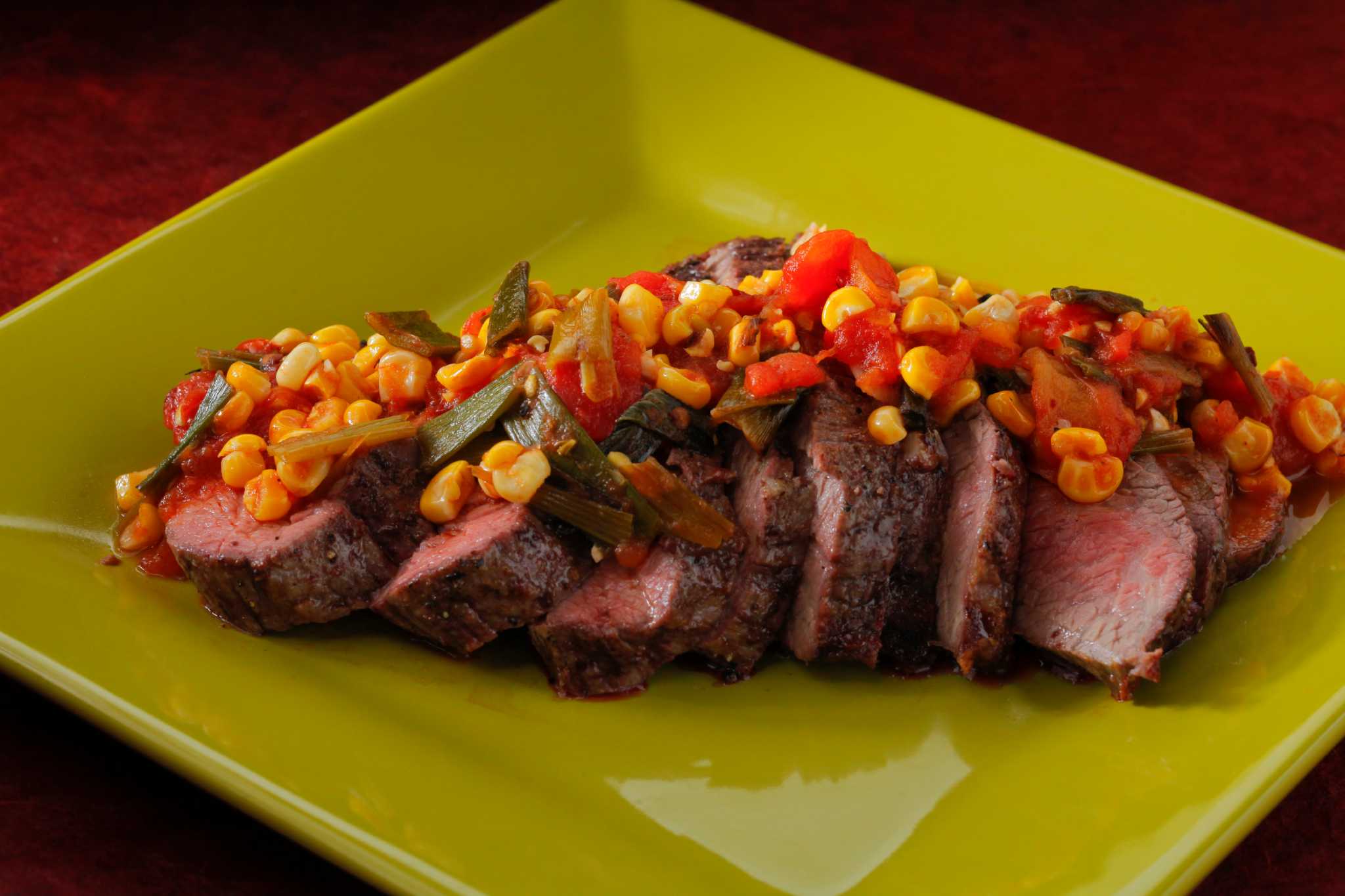 Grilled TriTip Roast With Charred TomatoCorn Relish